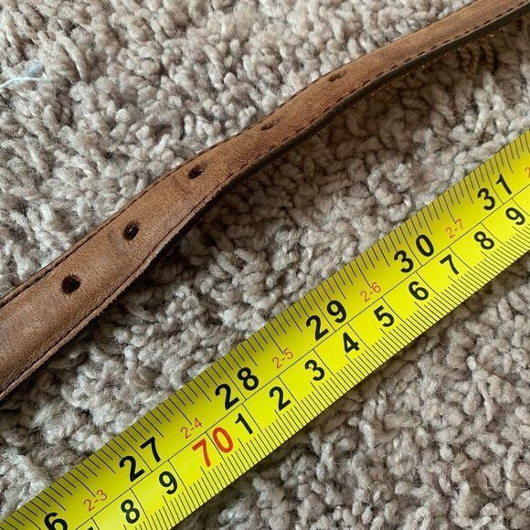 Vintage Tony Lama Western Cowboy Concho Brown Belt Metal 28” Medium - Picture 6 of 6